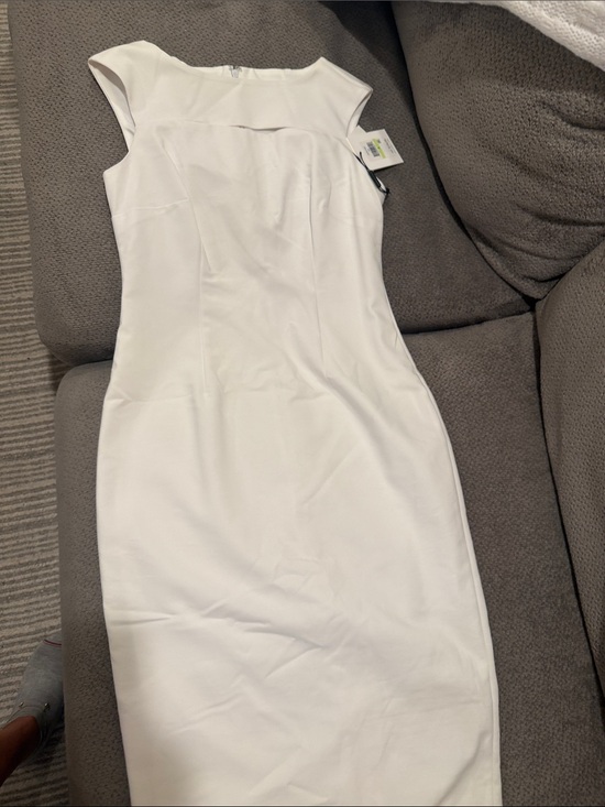 Calvin Klein Dresses & Skirts - Calvin Klein White Cap-Sleeve Midi Sheath Dress